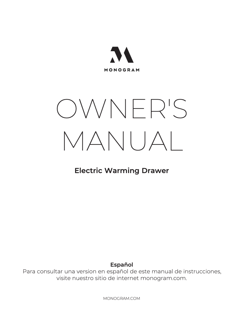 Page 1 de la notice Manuel utilisateur Monogram ZKW700PSNSS