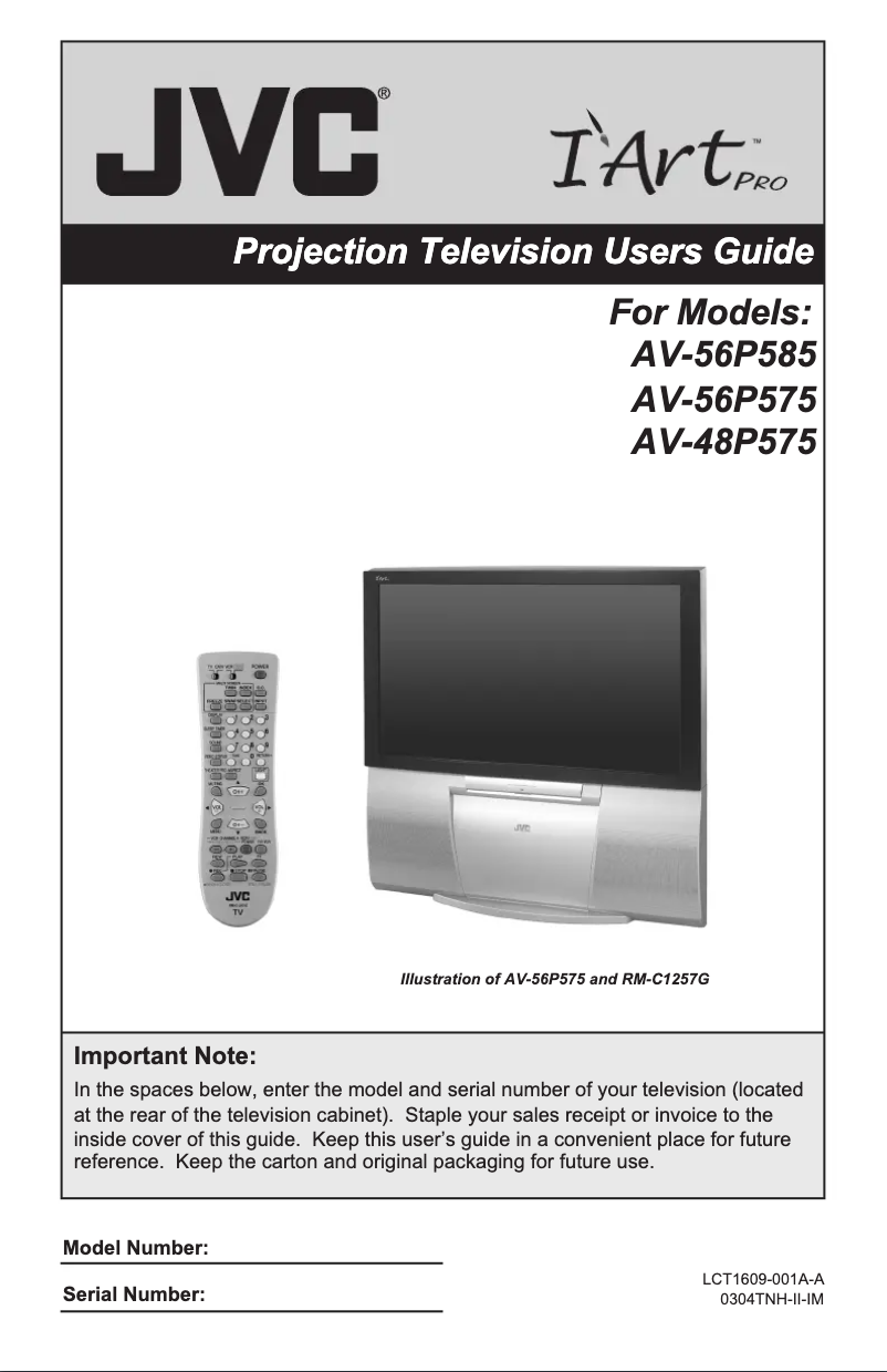 Page n°1 - Manuel utilisateur JVC AV-56P575