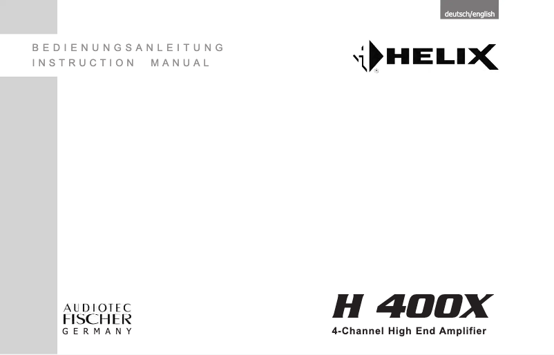 Image de la première page du manuel de l'appareil H 400X