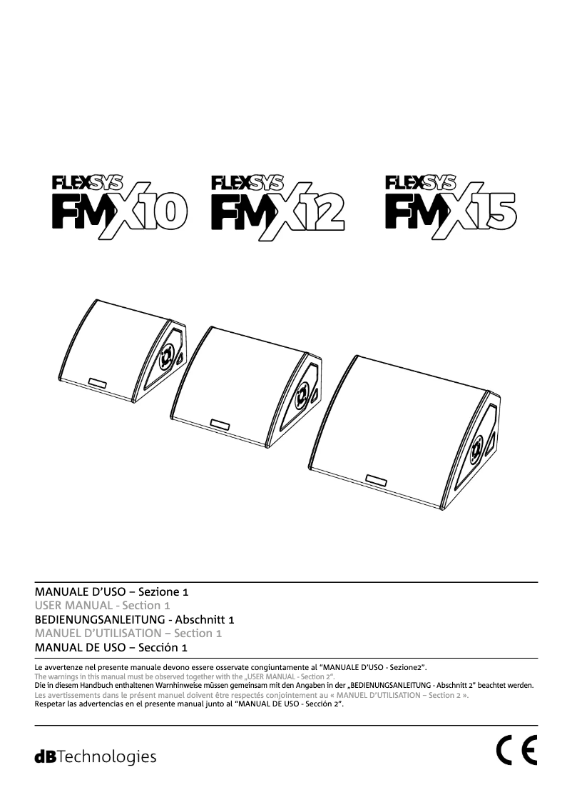 Page n°1 - Manuel utilisateur DB Technologies FMX15
