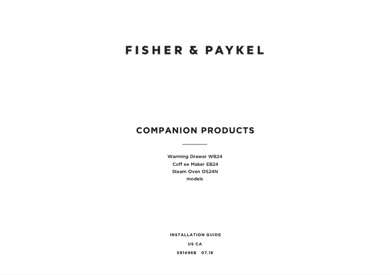 Page n°1 - Guide d'installation Fisher & Paykel WB24SDEB1