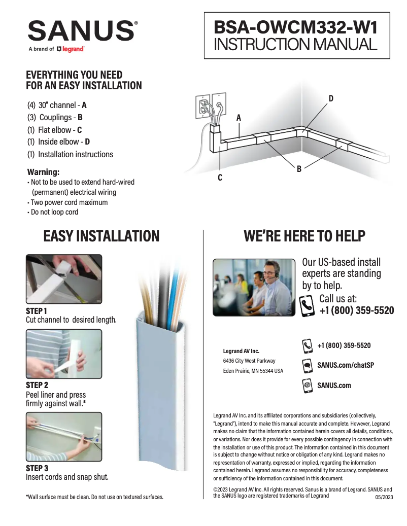 Image de la première page du manuel de l'appareil BSA-OWCM332