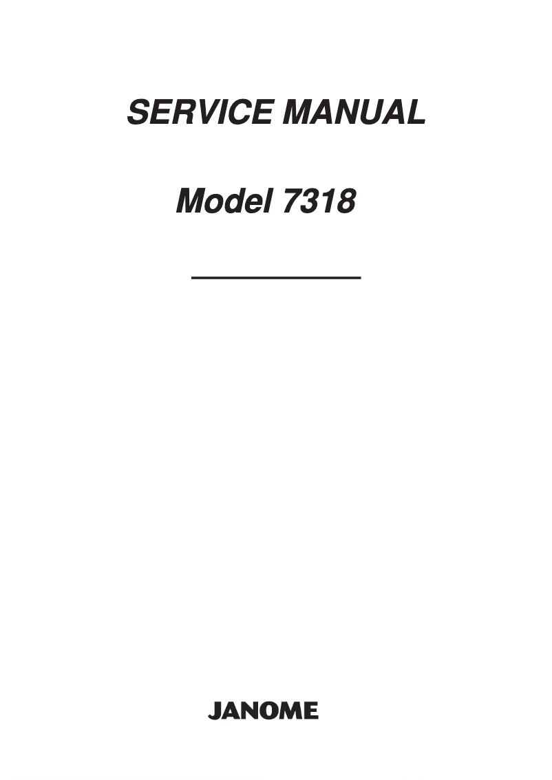 Page n°1 - Manuel utilisateur Janome Magnolia 7318