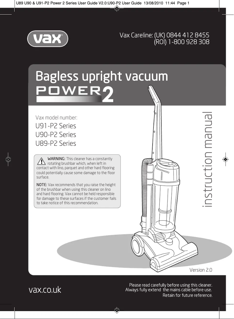 Image de la première page du manuel de l'appareil Power Vx 2