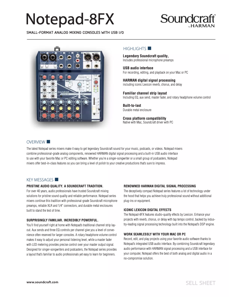 Image de la première page du manuel de l'appareil Notepad-8FX