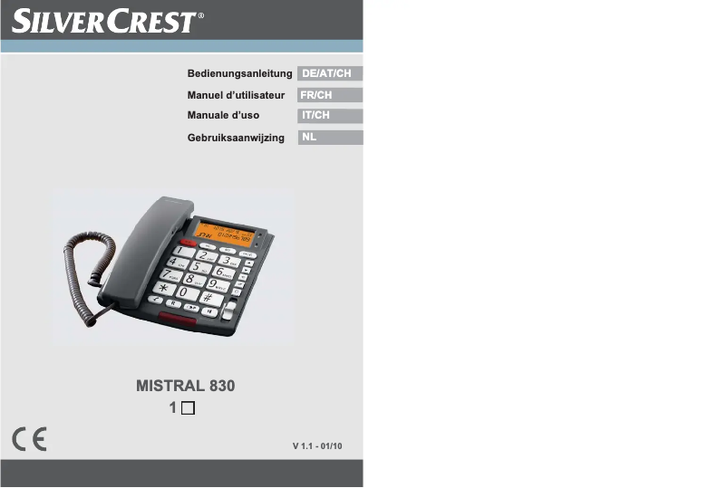 Página 1 del manual Manual de usuario SilverCrest Mistral 830