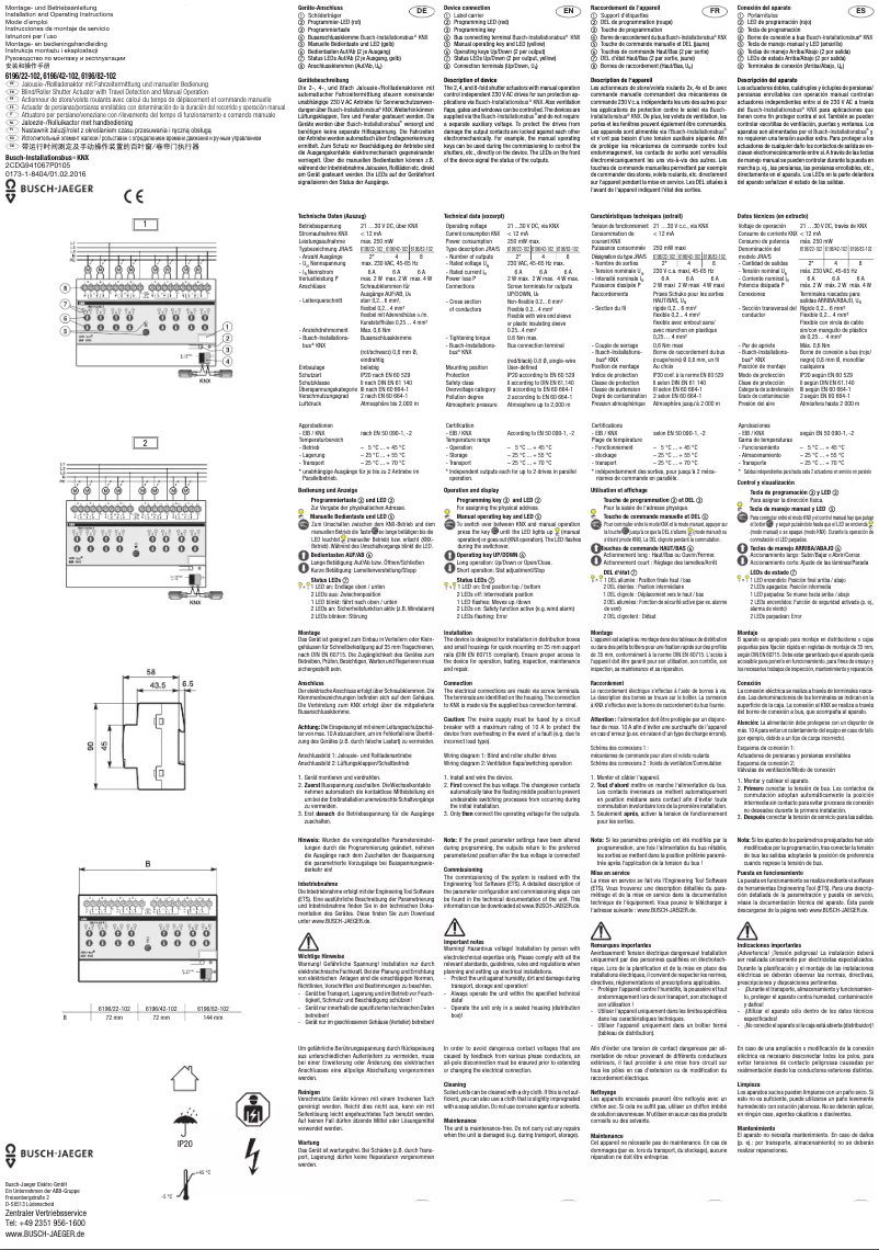 Página 1 del manual Manual de usuario Busch-Jaeger 2CKA006151A0220
