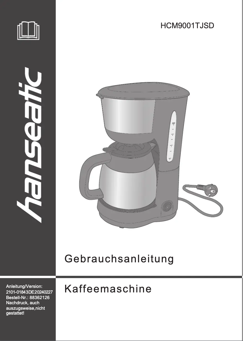 Page 1 de la notice Manuel utilisateur Hanseatic HCM9001TJSD