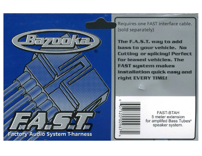 Page 1 de la notice Manuel utilisateur Bazooka FAST-BTAH