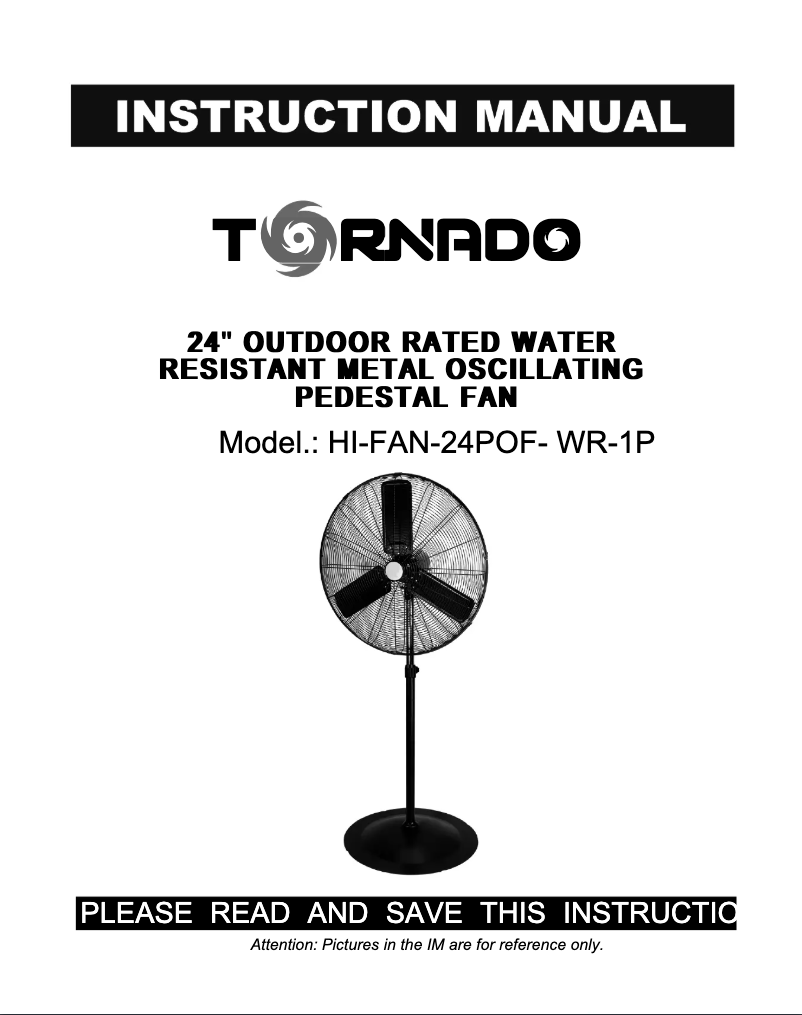 Page 1 de la notice Manuel utilisateur Tornado HI-FAN-24POF-WR-1P