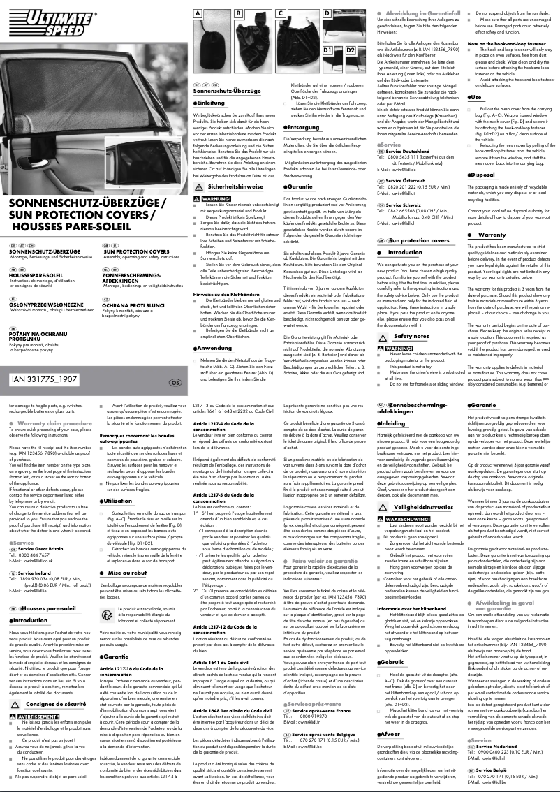 Page n°1 - Manuel utilisateur Ultimate Speed IAN 331775