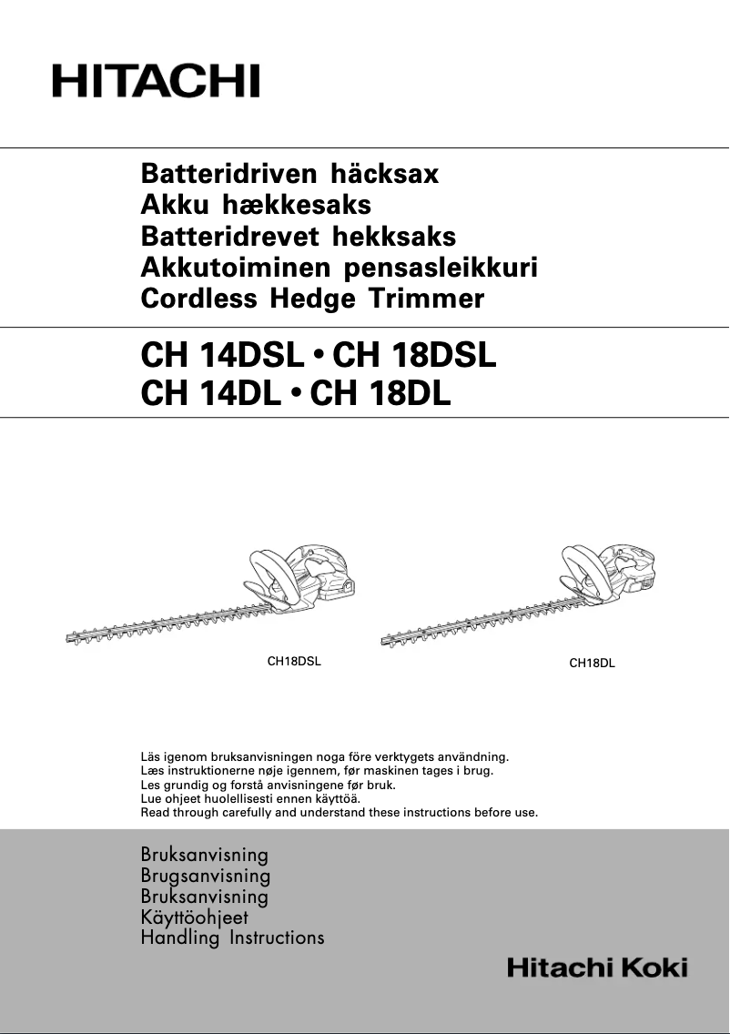 Image de la première page du manuel de l'appareil CH 18DSL