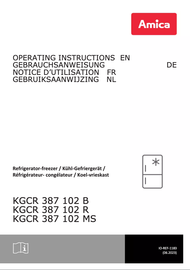 Page n°1 - Manuel utilisateur Amica KGCR 387 102 MS