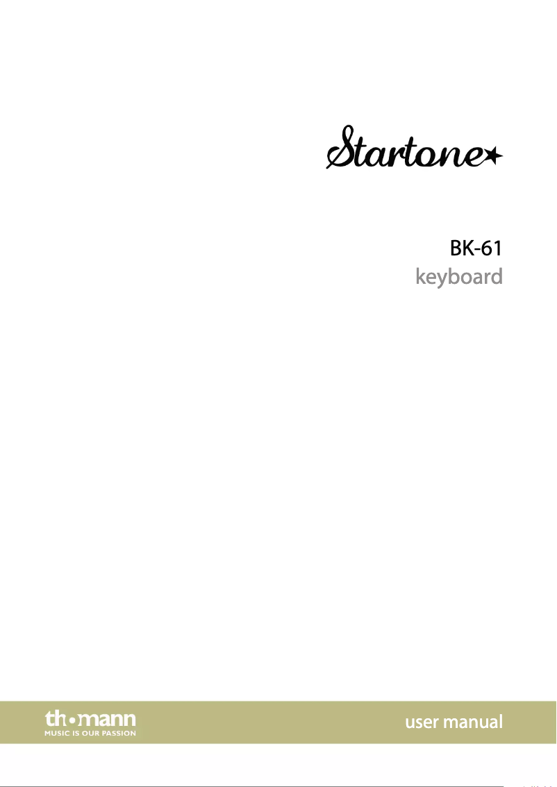 Page n°1 - Manuel utilisateur Startone BK-61
