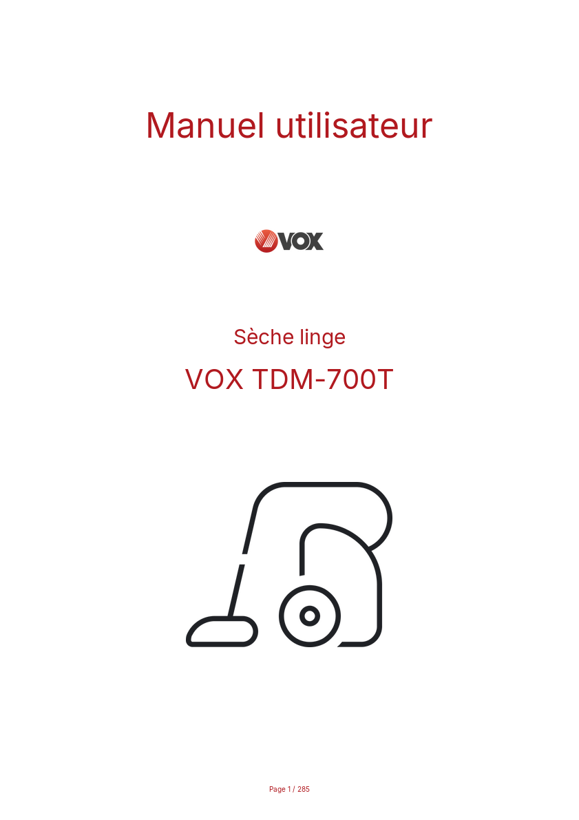 Image de la première page du manuel de l'appareil TDM-700T