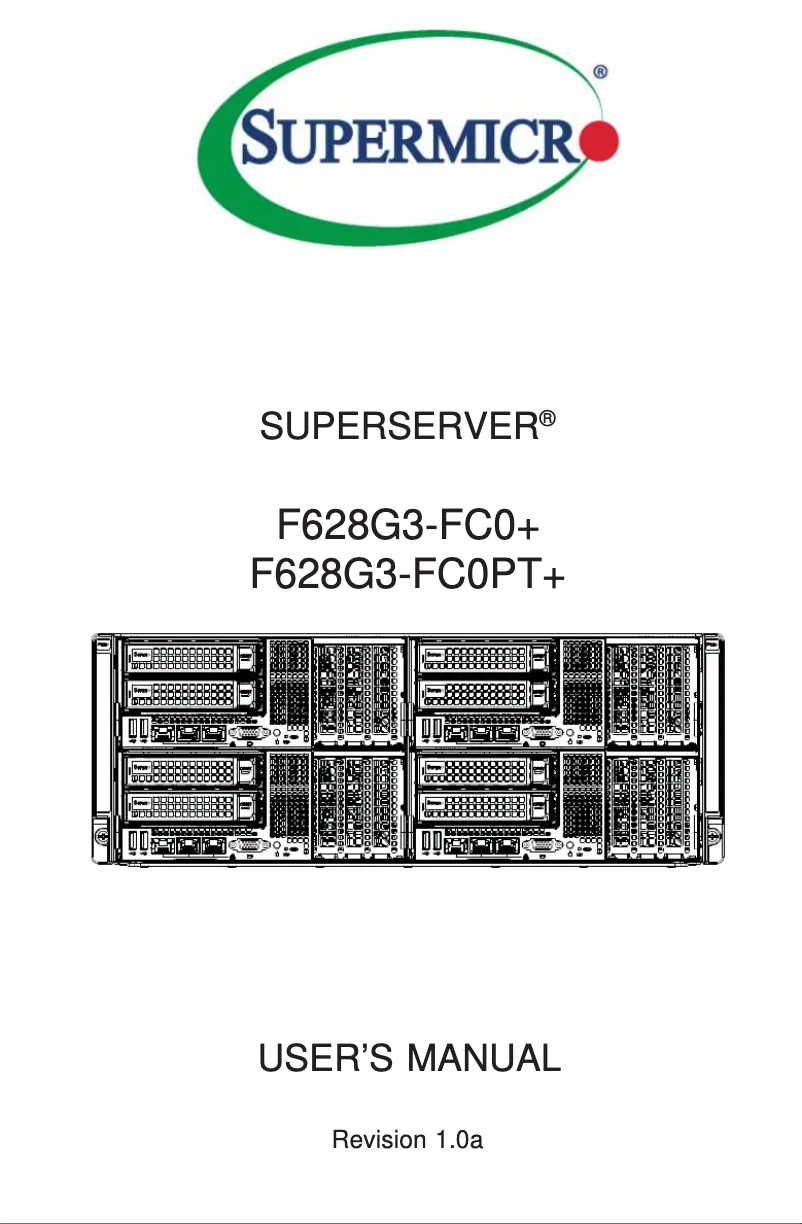 Image de la première page du manuel de l'appareil SuperServer F628G3-FC0PT+