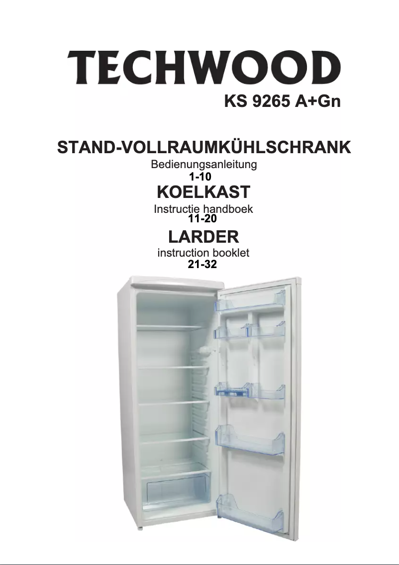 Page 1 de la notice Manuel utilisateur Techwood KS 9265