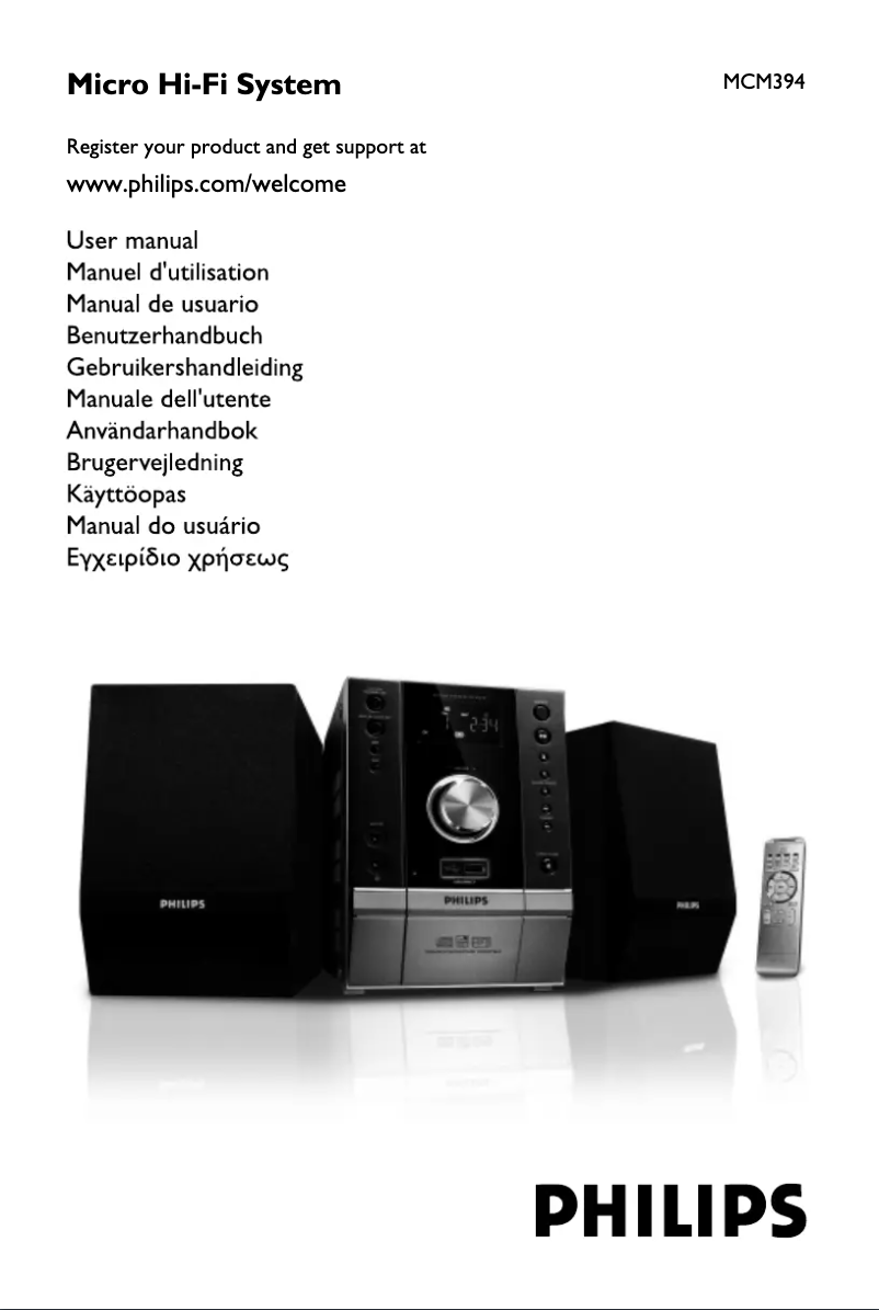 Page 1 de la notice Manuel utilisateur Philips MCM394