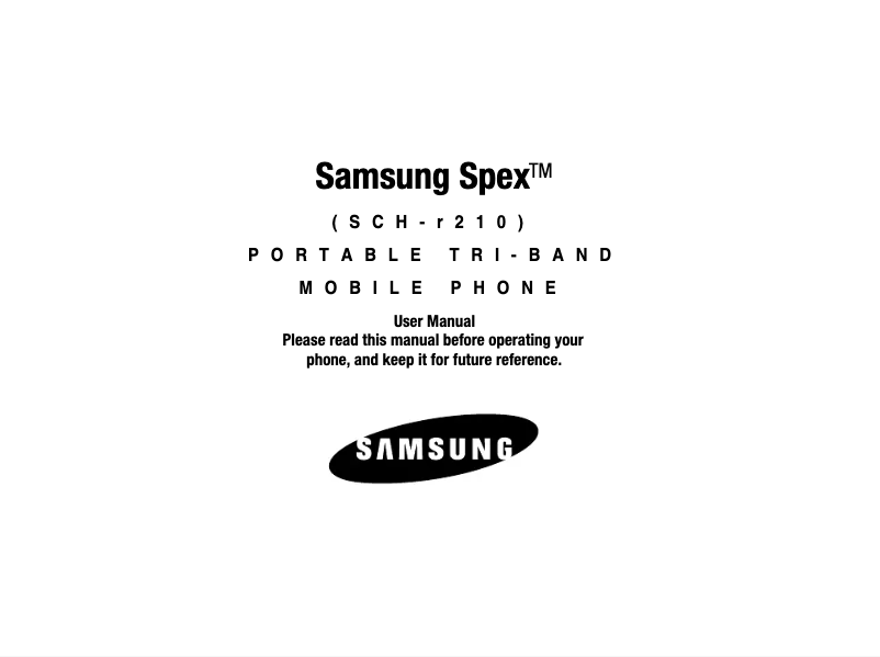 Page 1 de la notice Manuel utilisateur Samsung Spex