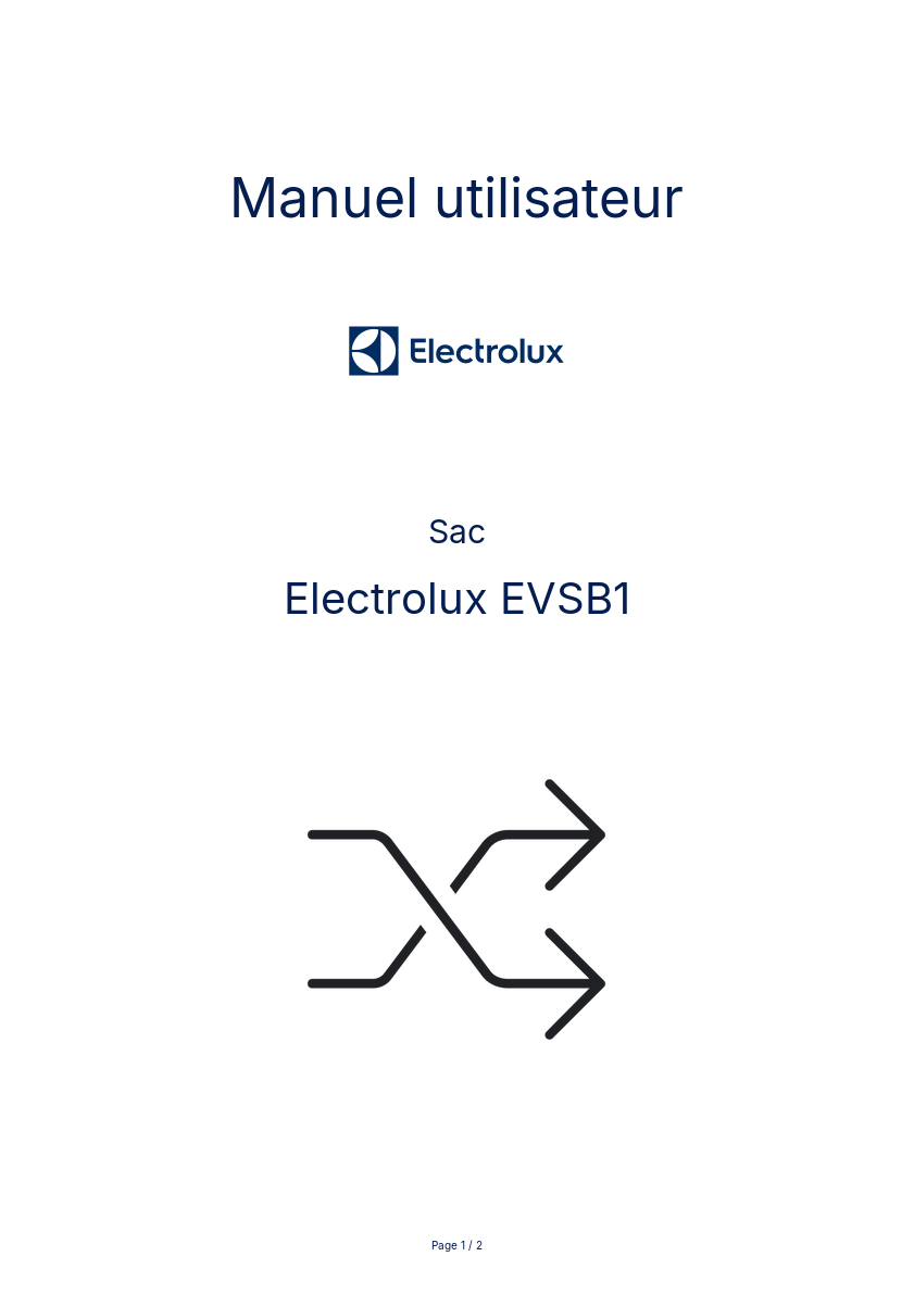 Page n°1 - Manuel utilisateur Electrolux EVSB1