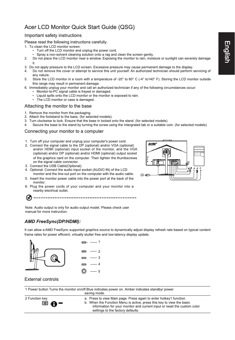 Page 1 de la notice Guide de démarrage rapide Acer CB272D