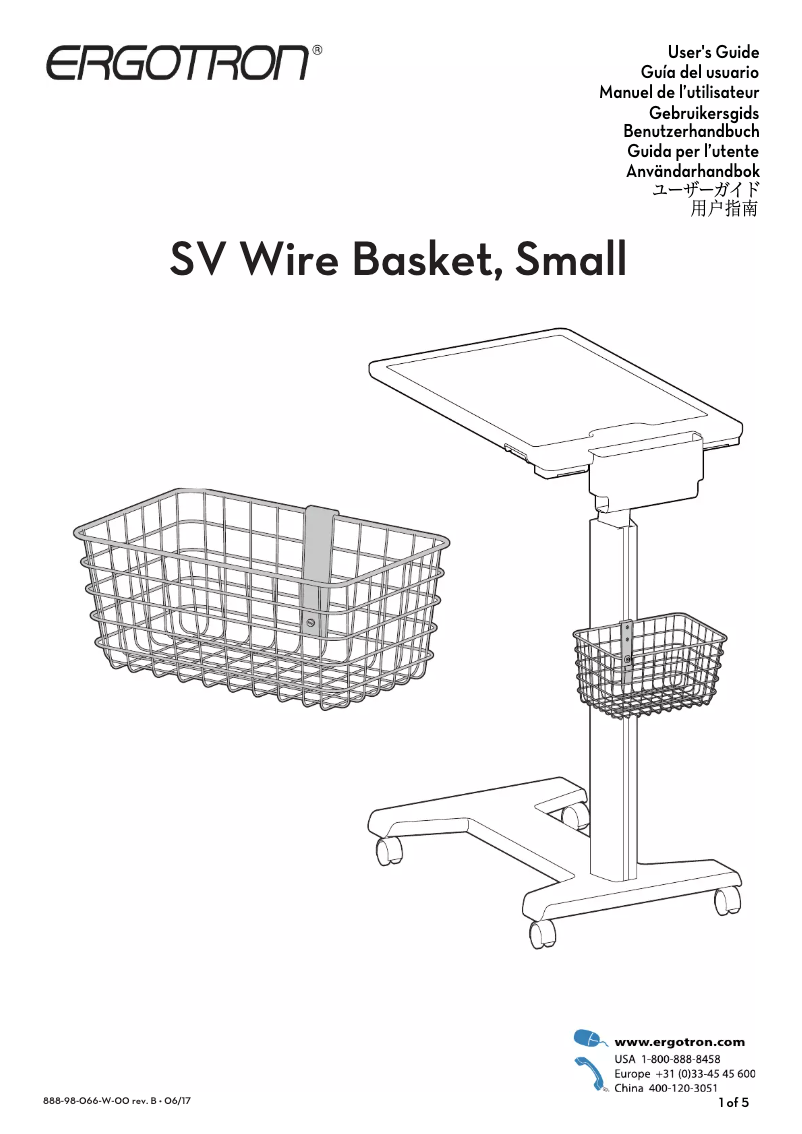 Page n°1 - Manuel utilisateur Ergotron 98-136-216