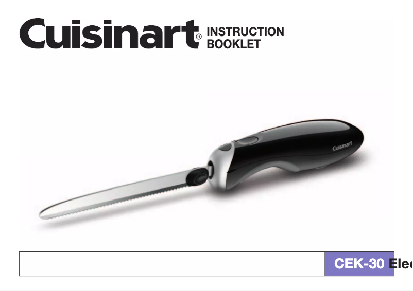 Page n°1 - Manuel utilisateur Cuisinart CEK-30
