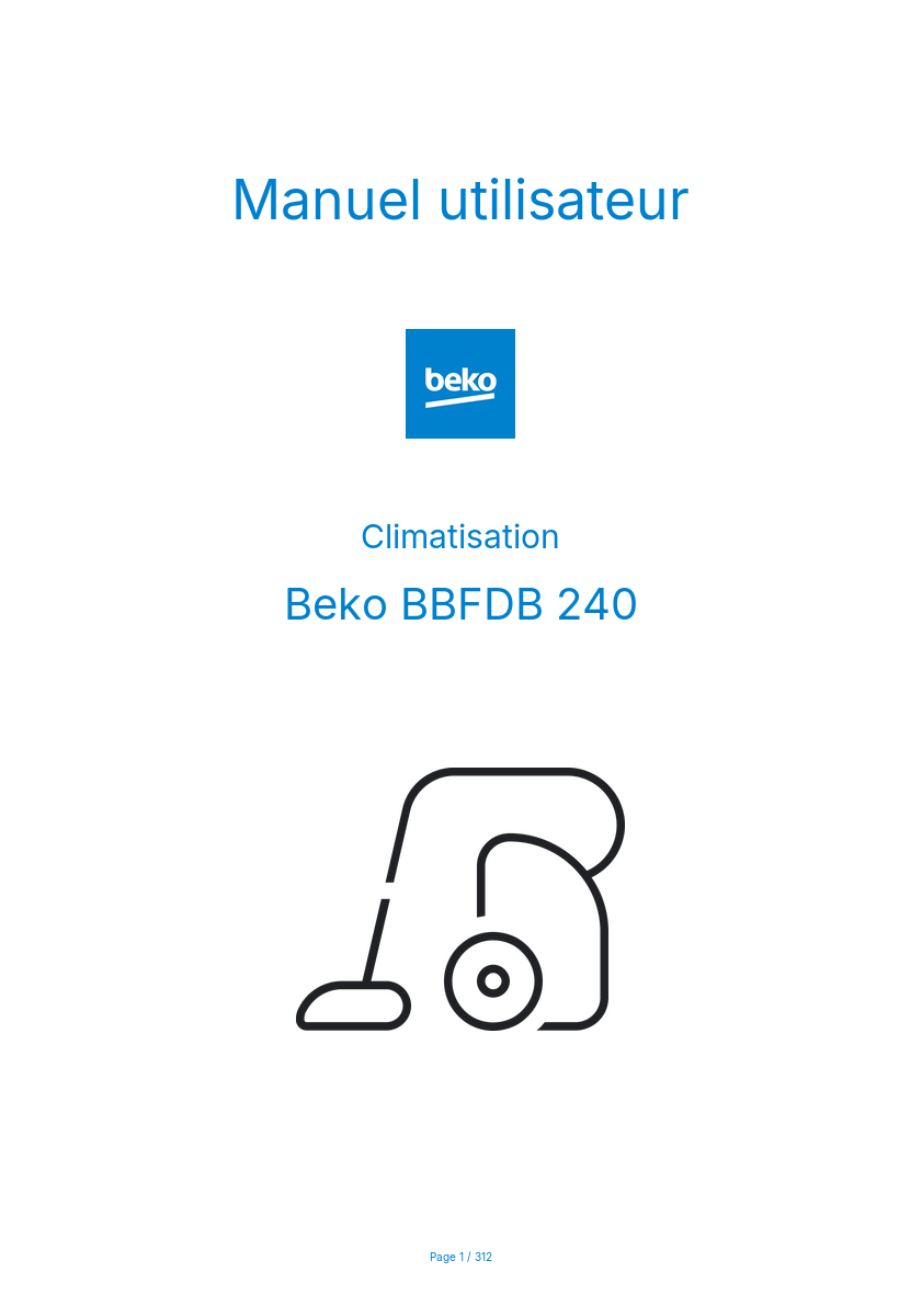 Image de la première page du manuel de l'appareil BBFDB 240