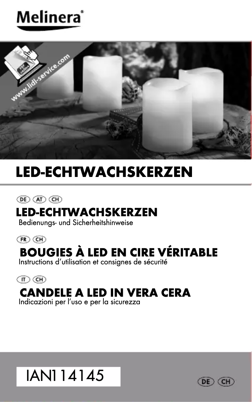 Page n°1 - Manuel utilisateur Melinera IAN 114145