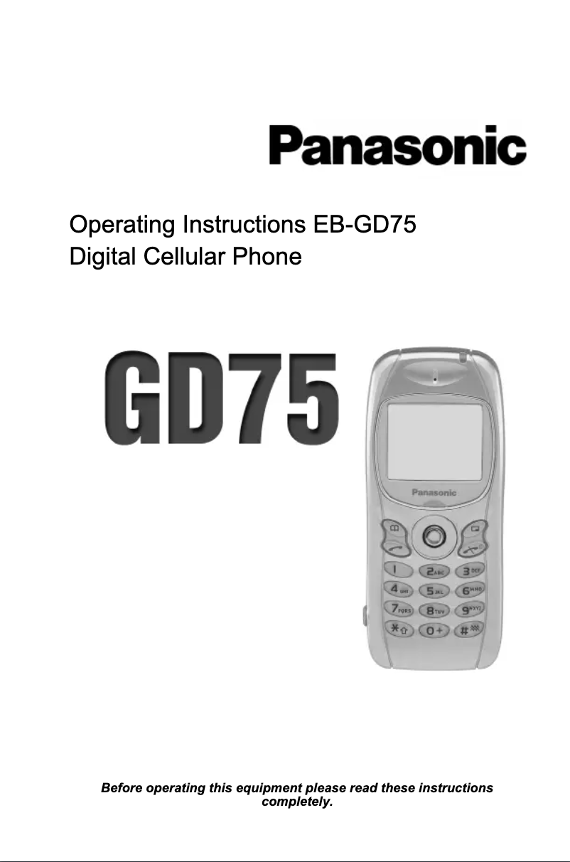 Página 1 del manual Manual de usuario Panasonic EB-GD75