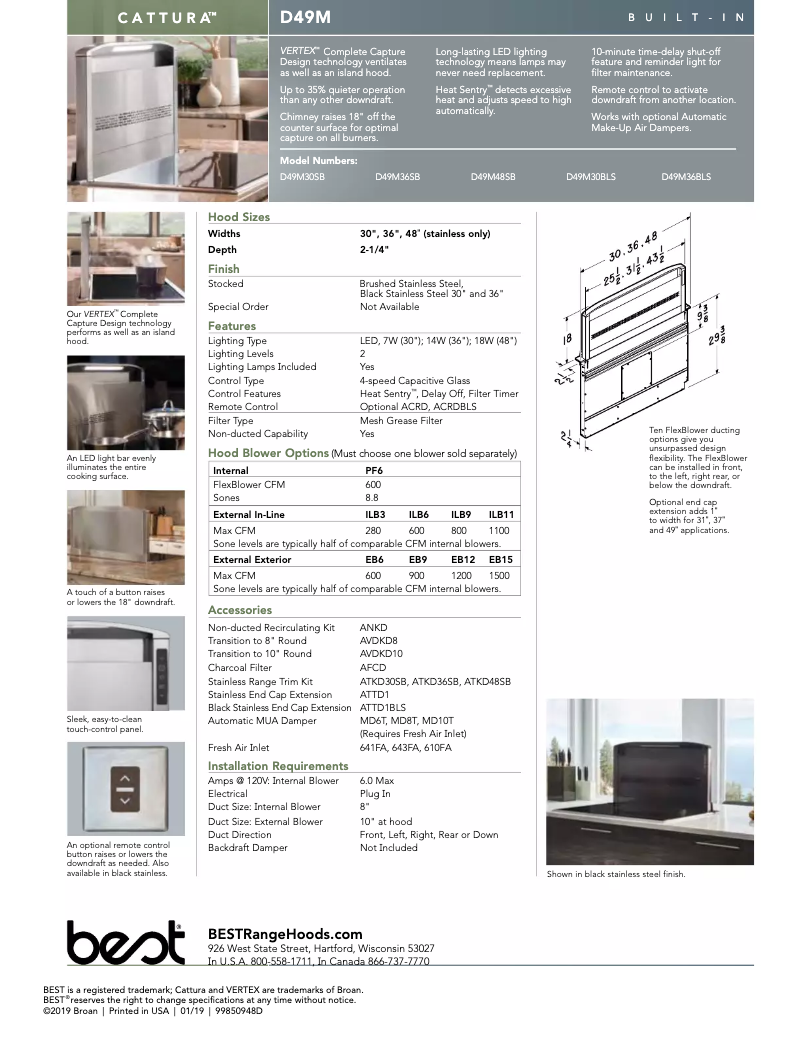 Page 1 de la notice Manuel utilisateur Best D49M36BLS