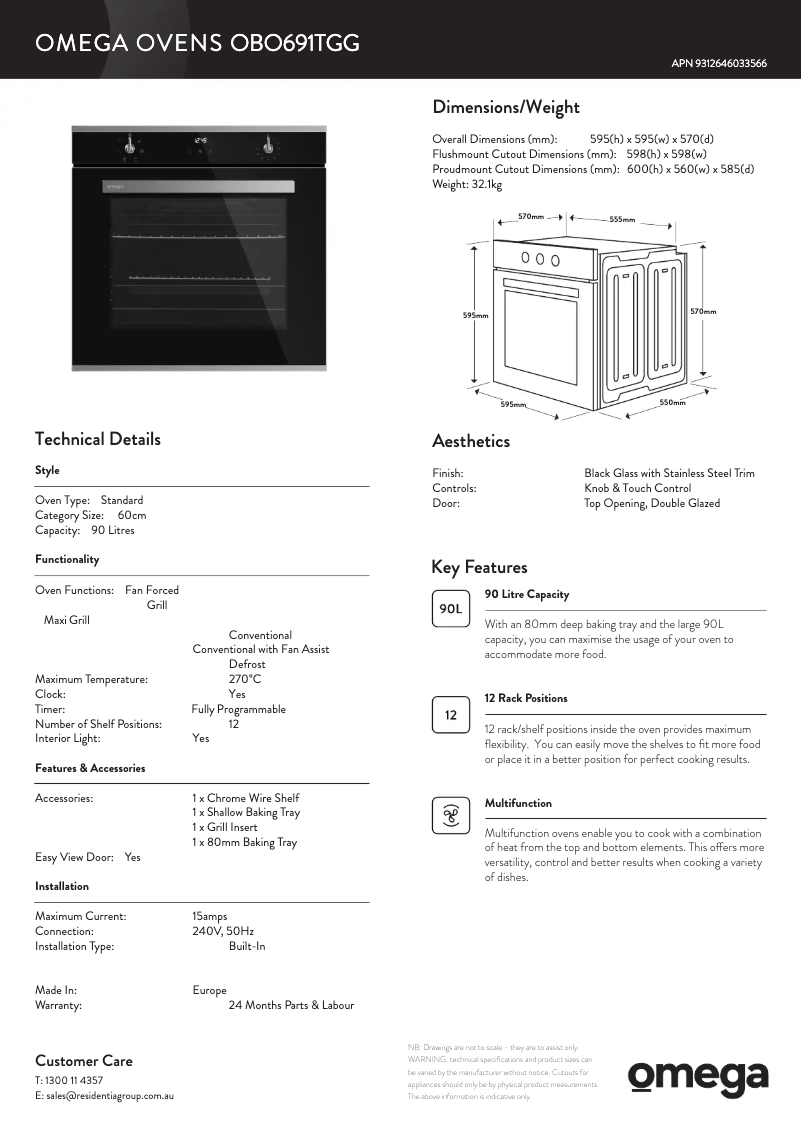 Image de la première page du manuel de l'appareil OBO691TGG