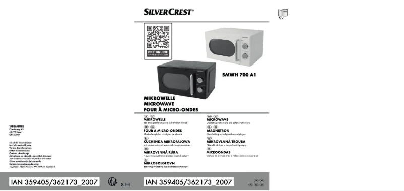 Page 1 de la notice Manuel utilisateur SilverCrest SMW 700 C