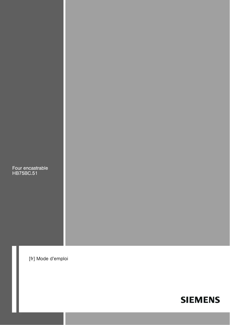 Page n°1 - Manuel utilisateur Siemens HB75BC551F