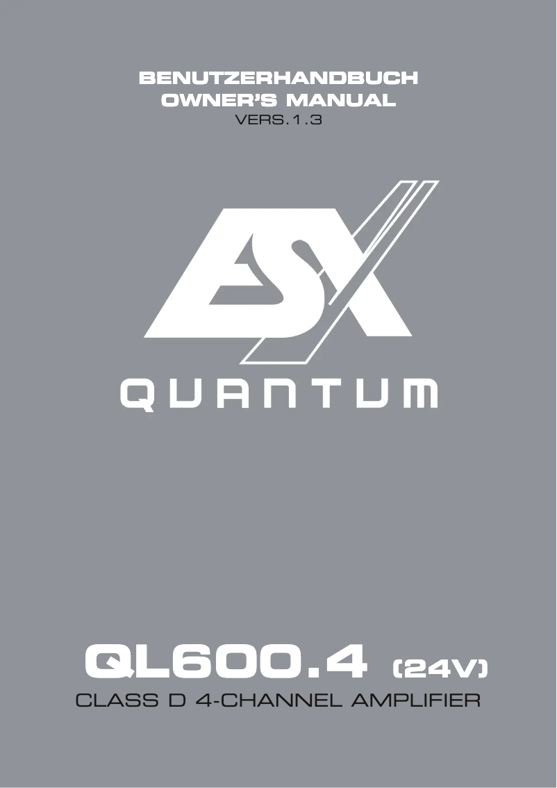 Page 1 de la notice Manuel utilisateur ESX Quantum QL600.4