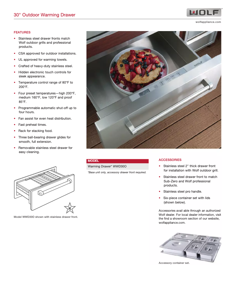 Page 1 de la notice Manuel utilisateur Wolf WWD30O