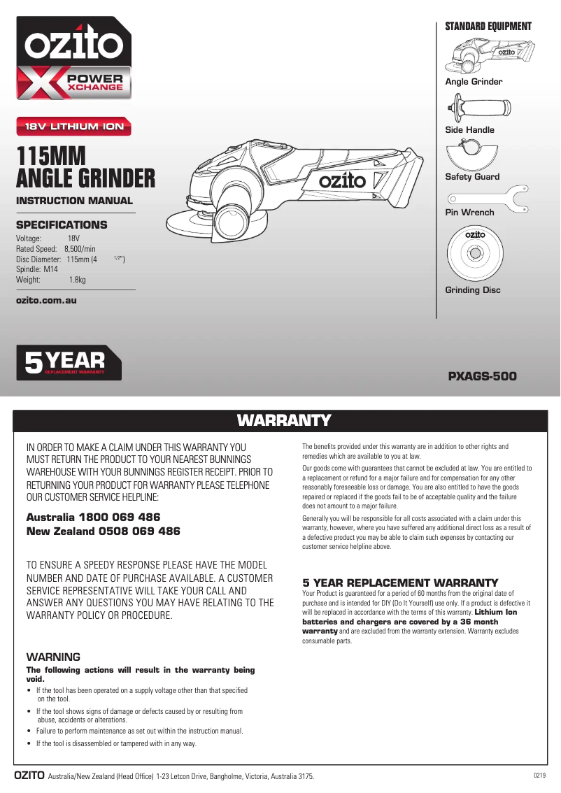Página 1 del manual Manual de usuario Ozito PX6PAK-650P