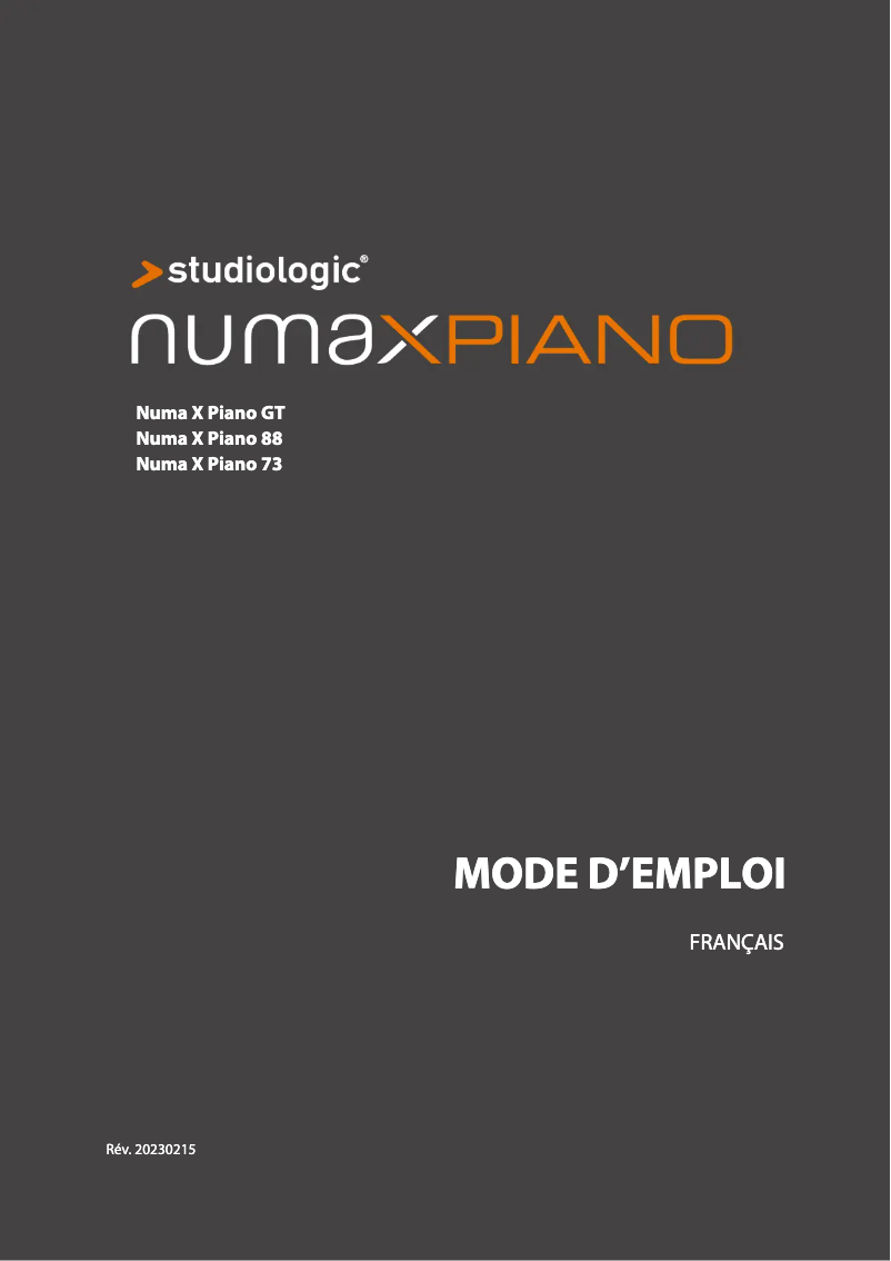 Página 1 del manual Manual de usuario Studiologic Numa X Piano GT