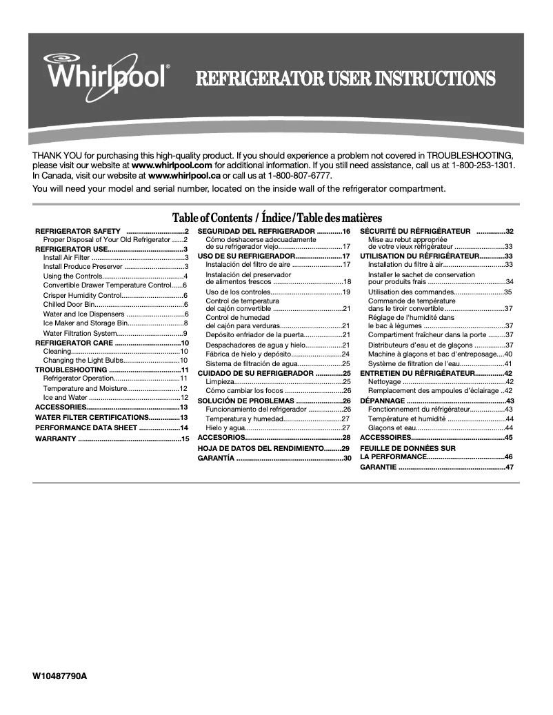 Imagen de la primera página del manual del dispositivo WRS965CIAH