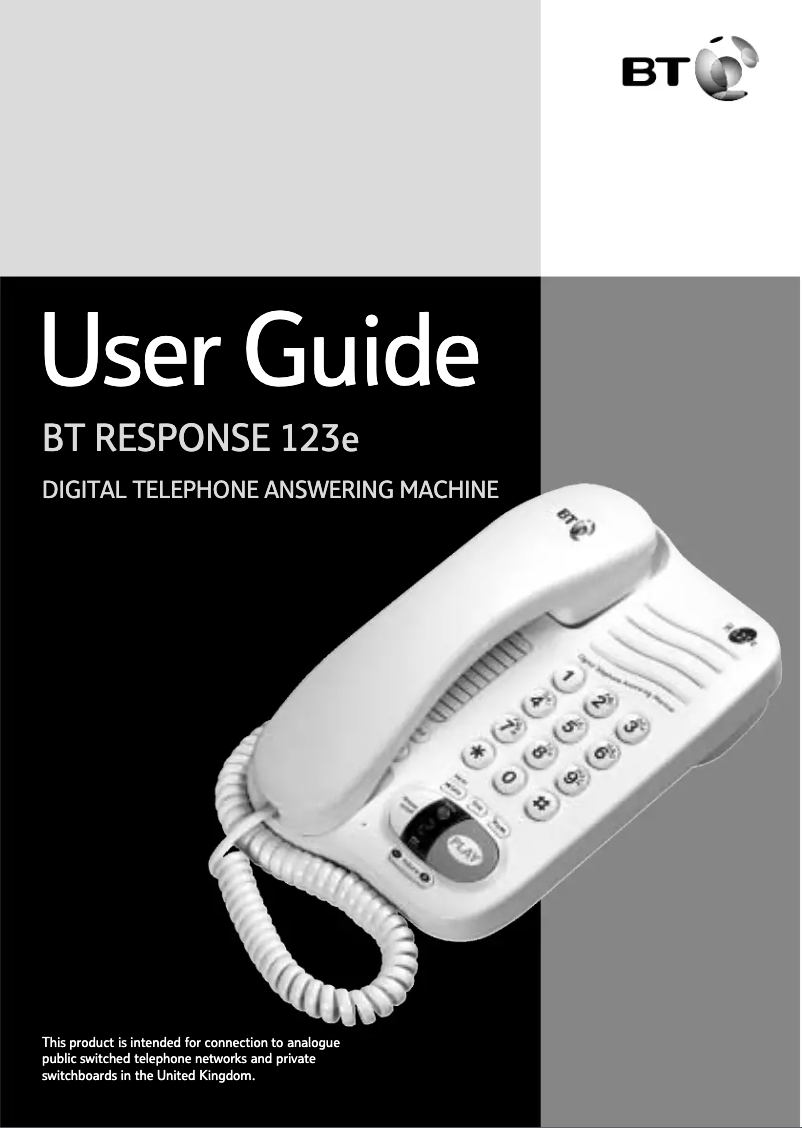 Página 1 del manual Manual de usuario BT Response 123e