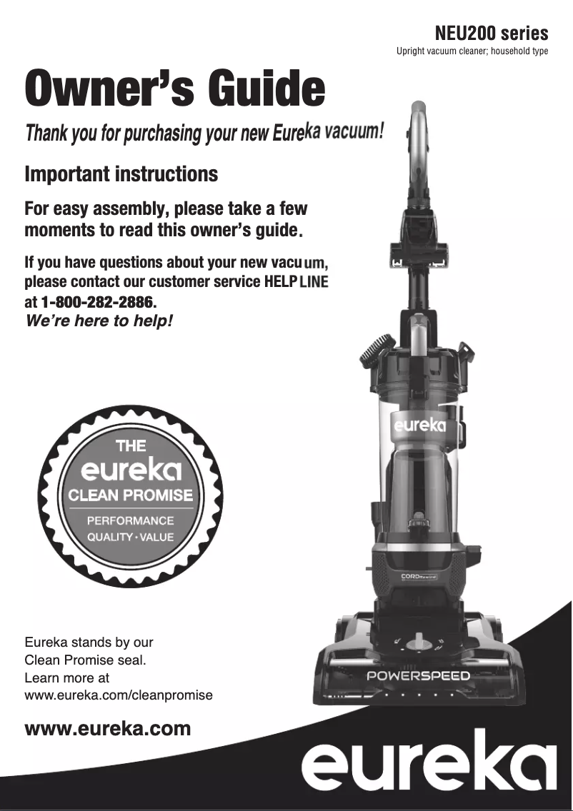 Page 1 de la notice Manuel utilisateur Eureka PowerSpeed NEU202C