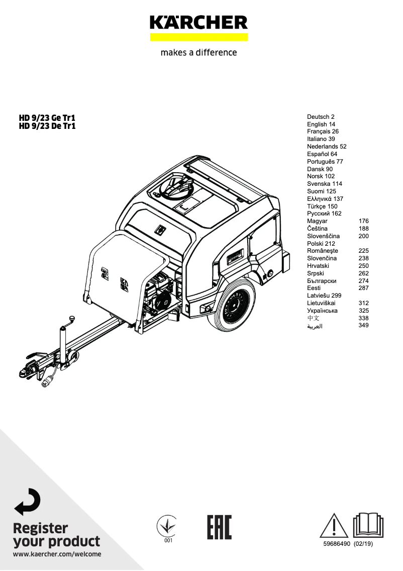 Página 1 del manual Manual de usuario Kärcher HD 9/23 De Tr1