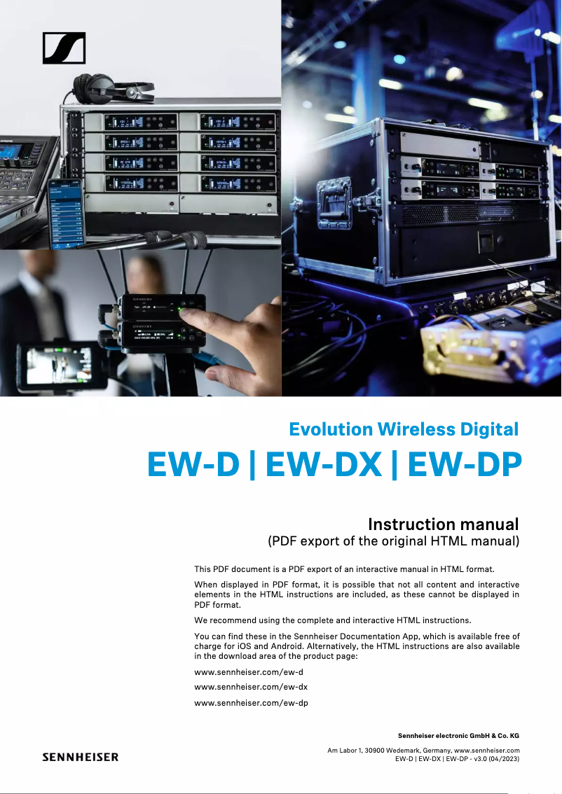 Page 1 de la notice FAQ Sennheiser Evolution Wireless Digital