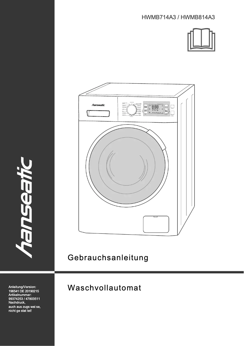 Image de la première page du manuel de l'appareil HWMB 714 A3