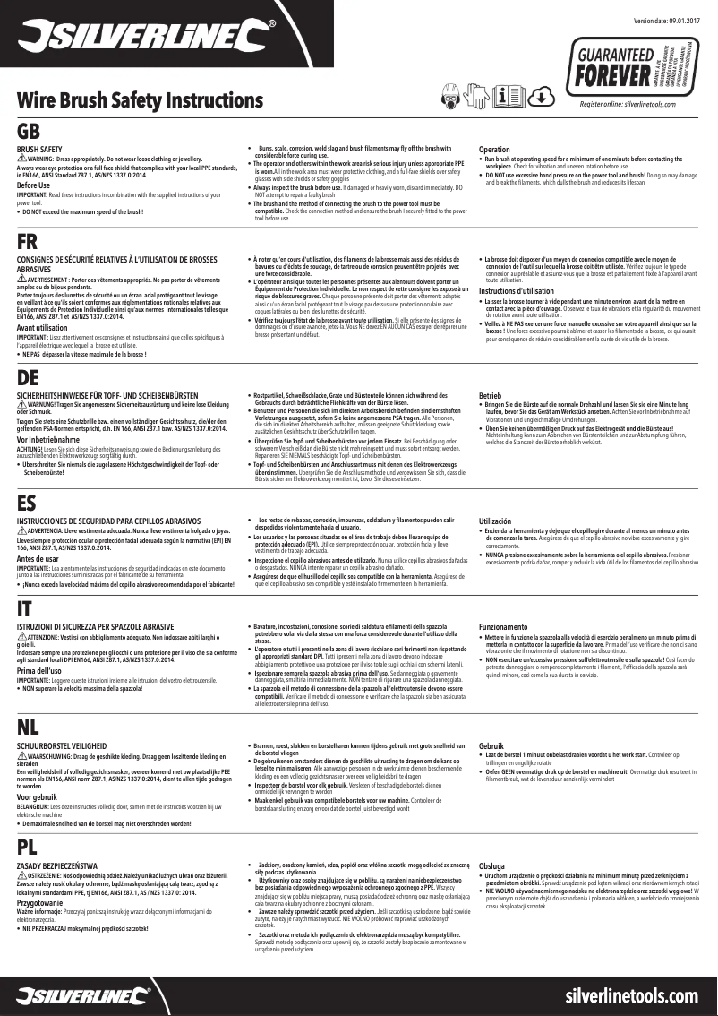 Page 1 de la notice Manuel utilisateur Silverline 969731