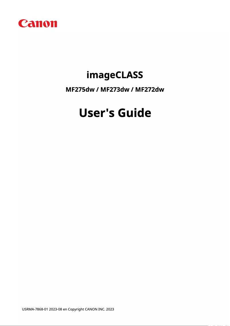 Página 1 del manual Manual de usuario Canon imageCLASS MF275dw