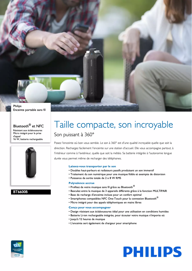 Image de la première page du manuel de l'appareil BT6600B