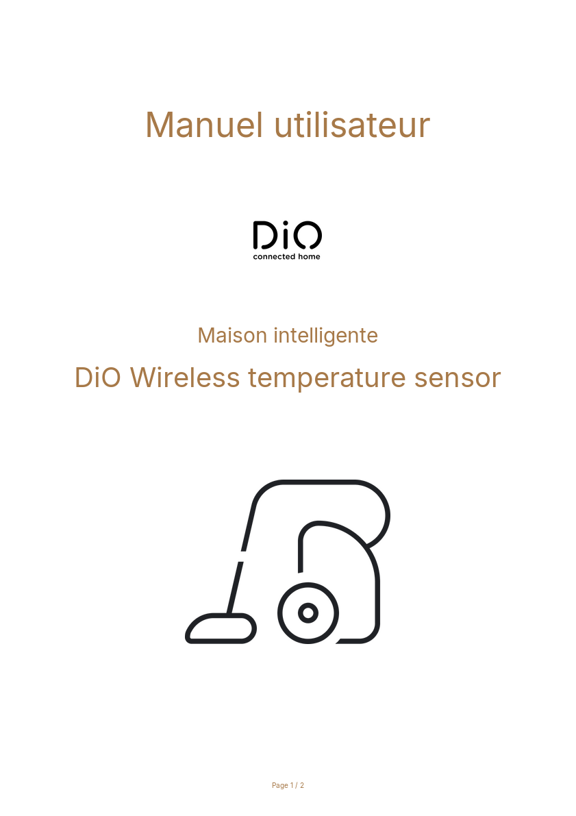 Page n°1 - Manuel utilisateur DiO Wireless temperature sensor