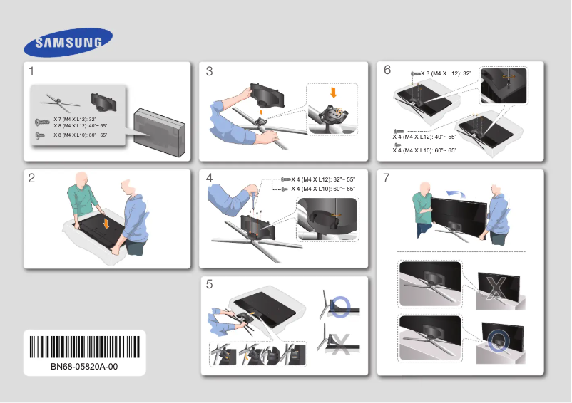 Page 1 de la notice Guide d'installation Samsung UE40H6200AK