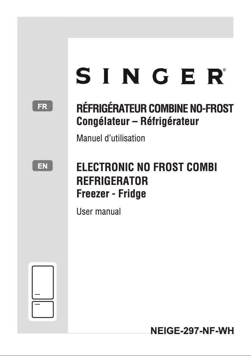 Page 1 de la notice Manuel utilisateur Singer NEIGE-297-NF-WH